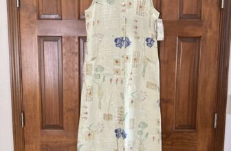 NWT Sweet Jessie 100% Linen Floral Button Front Maxi Dress Women’s Sz M Vintage