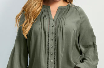 Avenue Women’s Plus Size Gabby Embroidered Pintuck Shirt