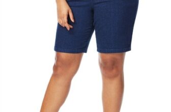 Just My Size JMS 29357 Stretch Denim 2-Pocket Pull-On Shorts NEW!!