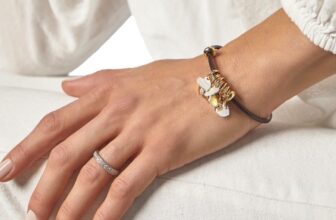 Demdaco Leather Cord Heart Giving Charm Bracelet Gold Silver Tone Magnetic Clasp
