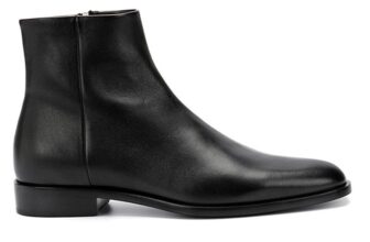 Pointy Toe British Style Retro Mens Real Leather Ankle Boots Zip Fashion