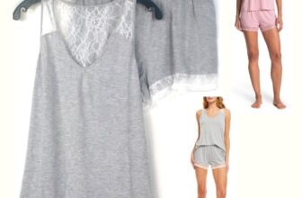 FLORA NIKROOZ Frances Knit Cami & Tap Shorts Pajama Set Ch Color Sz L New T80947