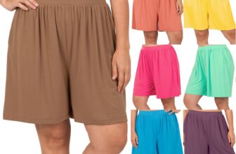 1X 2X 3X Women’s Shorts Plus Size with Pockets Elastic Waist Relaxed Fit