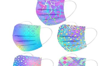 50pcs Disposable Face Cover with Floral Tie Die Pattern for Adults Women Brea…