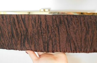 Original Loreal Textured Surface Brown Evening Clutch Purse Gold Tone Trim