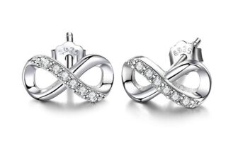 925 Silver Plated Bridal Earring’s for Women’s 1.8 CT Simulated Infinity Stud
