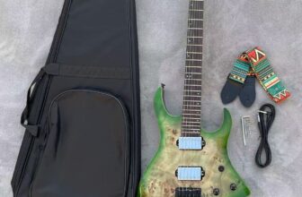 6 Strings Headless / Travel Electric Guitar Abalone Dots Inlays Glossy Finished