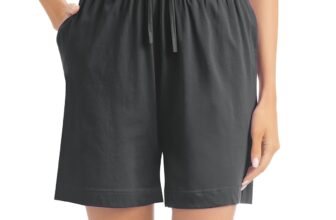 Knit Shorts With Side Pockets By Collections Etc., Black, XL