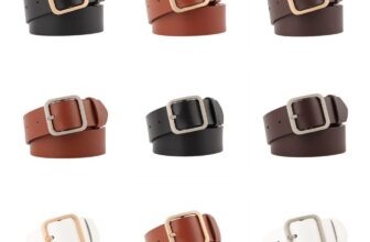 Women Gold/Silver Metal Rounded Square Pin Buckle Solid Faux Leather Jeans Belt