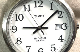TIMEX INDIGLO WATCH 35mm BLACK LEATHER DATE NEW BATTERY WORKING GREAT