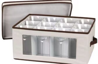 Household Essentials Wine Glass Storage Box, Strong Frame and Natural