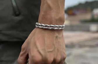 Men’s Fashion Jewelry Silver Double Layer Adjustable Bangle Cuff Bracelet 493