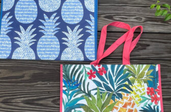 🍍🍍Lot of 2:NWT HomeGoods TJ Maxx Reusable Tote Shopping Bags PINEAPPLES 🍍🍍