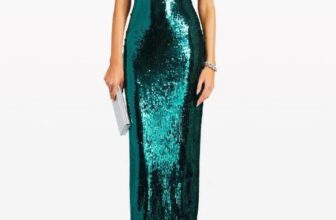 Retrofête Cora Sequin Dress in Aquamarine Size Medium
