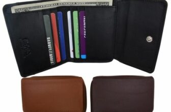 Ladies Genuine Leather Trifold ID Card Holder Wallet W Zippered Accordion Pocket