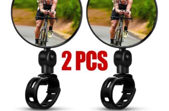 2Pcs Bike Mirror Rotaty Round MTB Road Handlebar Bicycle Rear View Glass Cycling