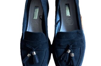 PRIMARK BLACK Suede Loafer Slip On Moccasin Driving Shoes Womens Size 6