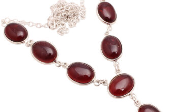 Red Onyx Gemstone 925 Silver Plated Necklace Handmade Jewelry Gift 12 Gms N-0167