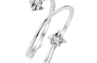 Sterling Silver Ring Three Layer Star Cubic Zircon Adjustable Ring Birthday Gift