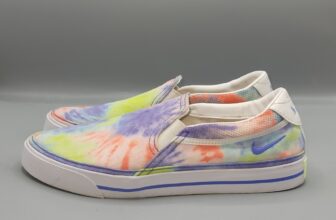NIKE Court Legacy Womens Size 11 Multi-Color Tie Dye Slip On Shoes