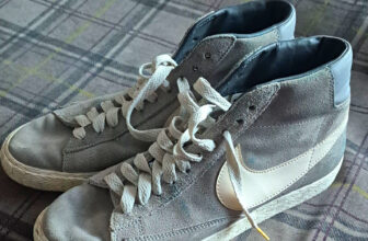 Nike Grey/White Mid-Top Lace-Up Trainers UK 6 EU 40 US 7 344344-010