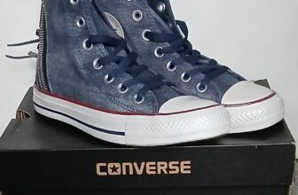 WOMENS CONVERSE BLUE DENIM LOOK HIGH TOP SNEAKERS. SIZE UK 4