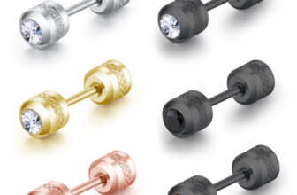 A Pair Surgical Titanium Steel Double Sided Screw Back CZ Stud Earrings 4mm PE65