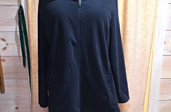Lands’ End Women’s Plus 2X Black Solid Full Zip Jacket Mid-Length Pockets