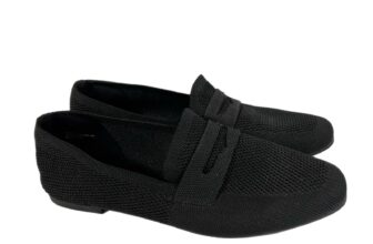 La Strada Black Knit Penny Loafers Mocassins Women Size 40/ 9 Flats Comfort
