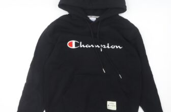 Champion Womens Black Hoodie Size 8 Small Logo Pullover Sweatshirt