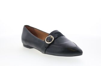 Trotters Emmett T2358-001 Womens Black Leather Slip On Loafer Flats Shoes