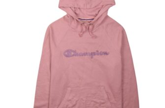 Champion Womens Pink Pullover Hoodie Small Logo Embroidered Sweatshirt