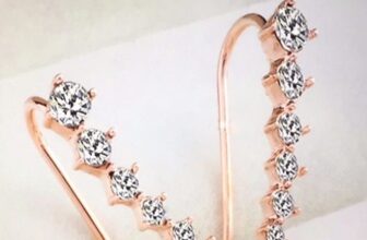 Womens Golden Long Crystal Stud Ear Hook Earrings Ear Crawlers