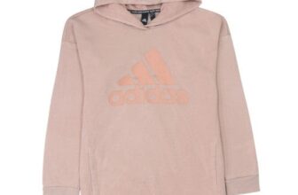 Adidas Womens Pink Long Sleeve Pullover Hoodie Size 12 Casual