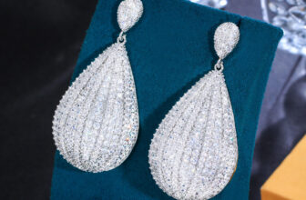 Women Silver Plated Cubic Zirconia Micro Paved Long Dangle Drop Wedding Earrings