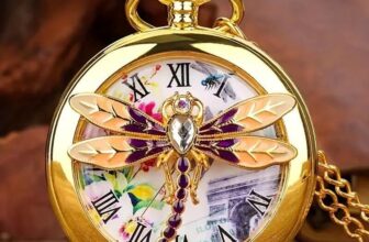 Retro Gorgeous Red Gem Pocket Watch Unisex Flip Vintage Pocket Watch Gift New