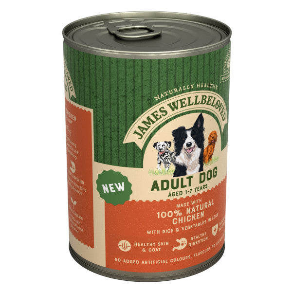 James Wellbeloved Dog Adult Chick Loaf Tins 12x400g - Default Title