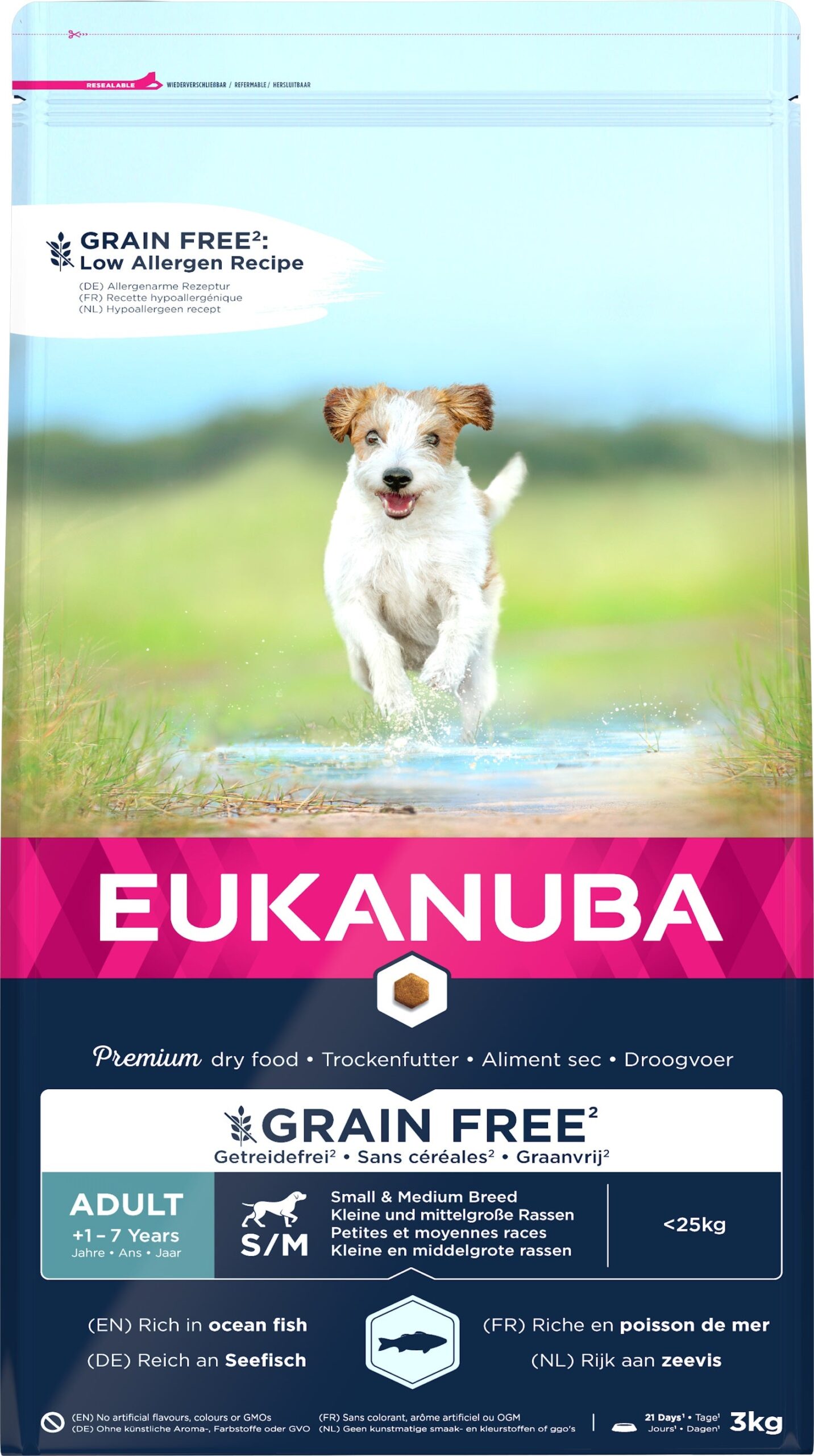 Eukanuba Grain Free Adult Small/Med Ocean Fish 3X3kg - Default Title