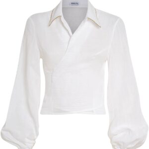 White Mimi Wrap Top – XL