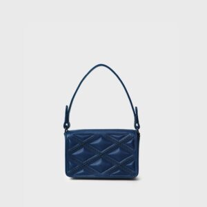 Callista Mini Baguette Quilted Leather Blue