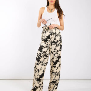 Black and Ivory Printed Wide Trousers – 8