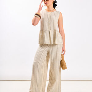 Linen Stripe Trousers – L