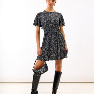 Mono Heart Shirred Waist Mini Dress – 18