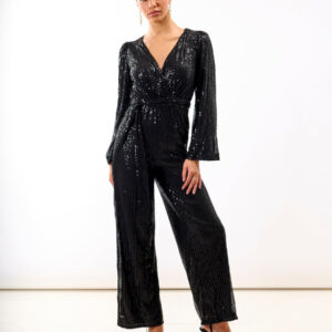 Black Sequin Jersey Jumpsuit – 20