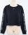 TOMMY HILFIGER Women’s Tape Sleeve Crew Neck Cropped Sweatshirt, Blue, size XS