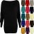 Womens Batwing Baggy Top Jumper Jersey Ladies Long Sleeve Plain UK 8-26