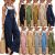 Ladies Womens Dungarees Overalls Buttons Playsuits Trousers Loose Tops Jumpsuit