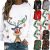 Women Christmas Long Sleeve Pullover Blouses Xmas Baggy T-Shirts Tops Plus Size