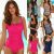 Women One piece Padded Bra Monokini Bodysuit Swimwear Swimsuit Swimming Costume