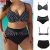 Womens High Waist Bikini Set Swimsuit Swimwear Tummy Control Beach UK Plus Size